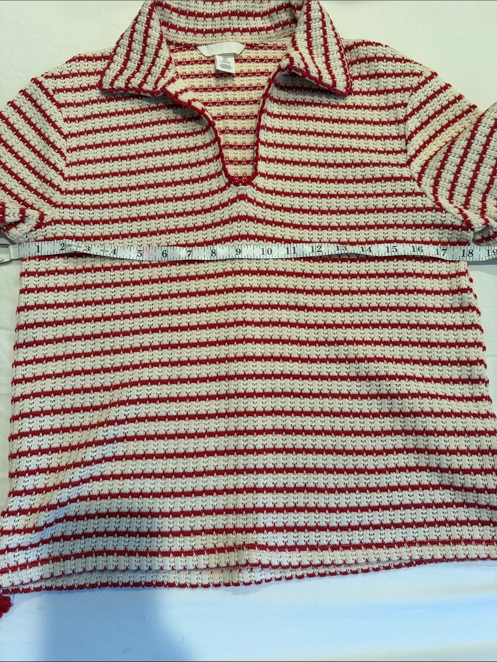 H&M Red and White Striped Crochet Polo Top & Shorts Set - Picture 6 of 10